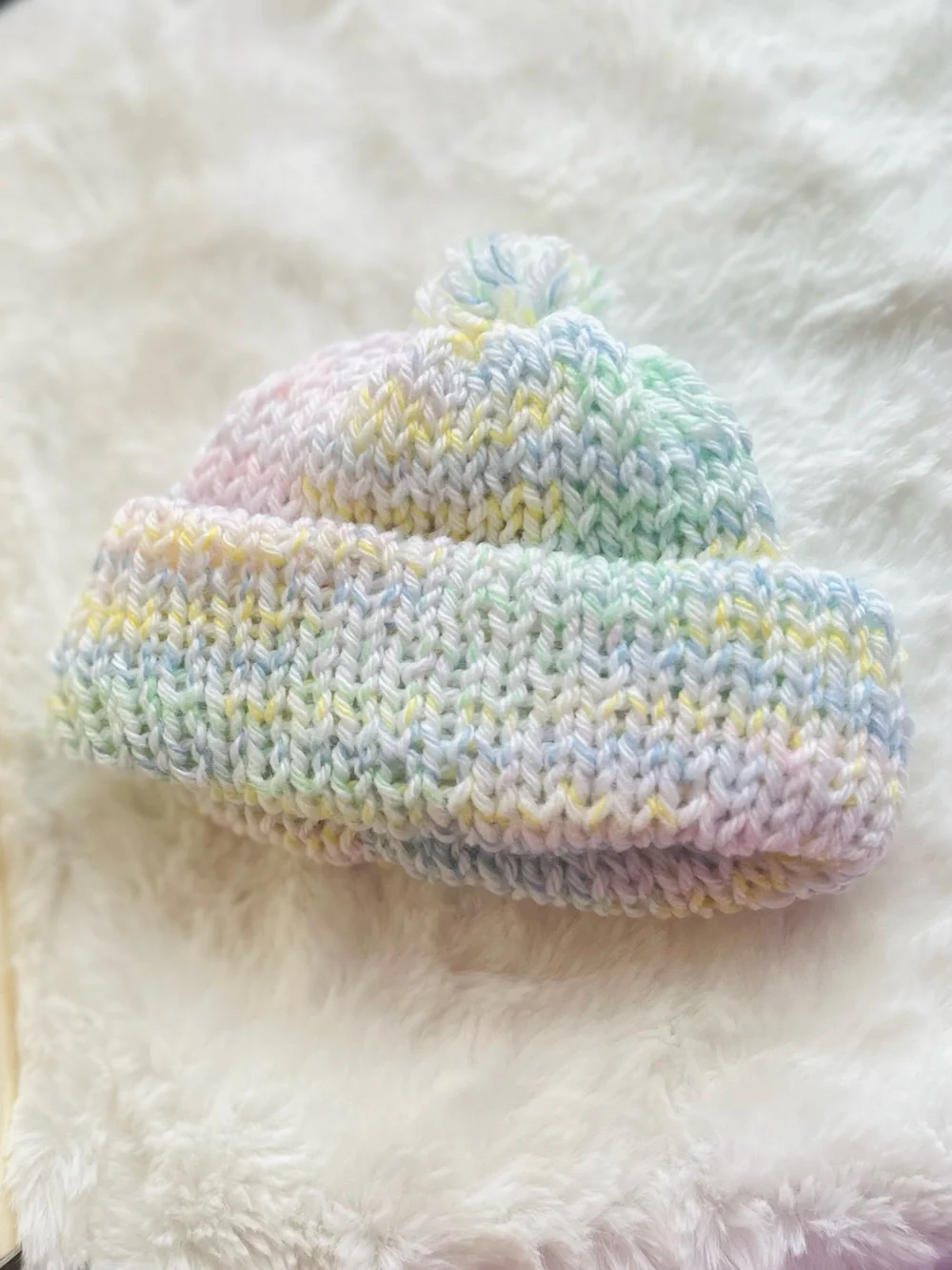 Pastel Multicolor Knit Beanie for Kids